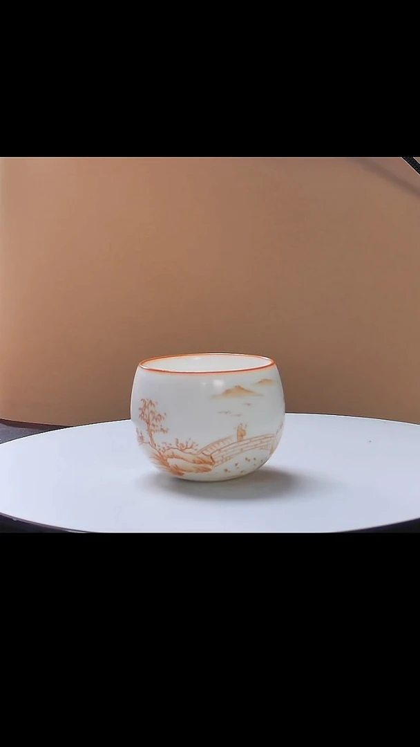 主人杯矾红彩绘主人杯礼盒装