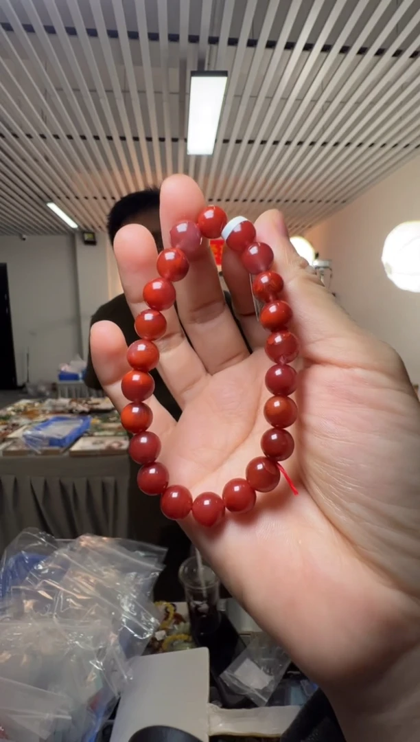 手串未镶嵌南红玛瑙约8-9mm南红圆珠单圈手串