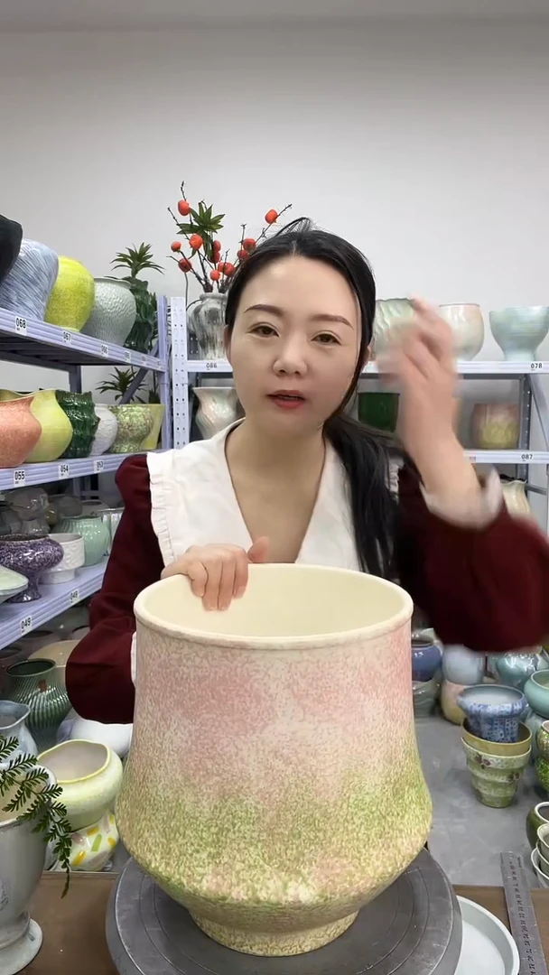 12.3陶瓷花盆直播链接高.  26    口22