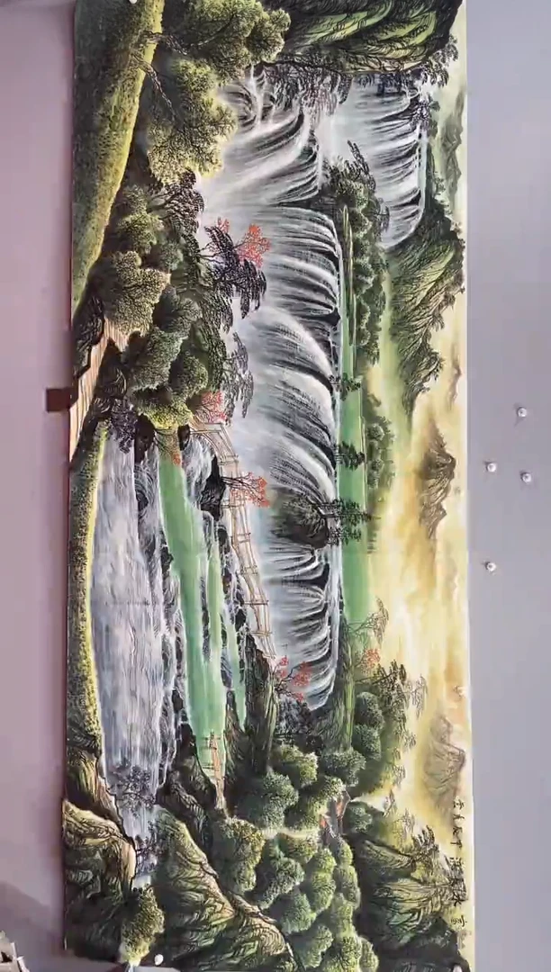 国画郑秀云老师大丈二富水长流