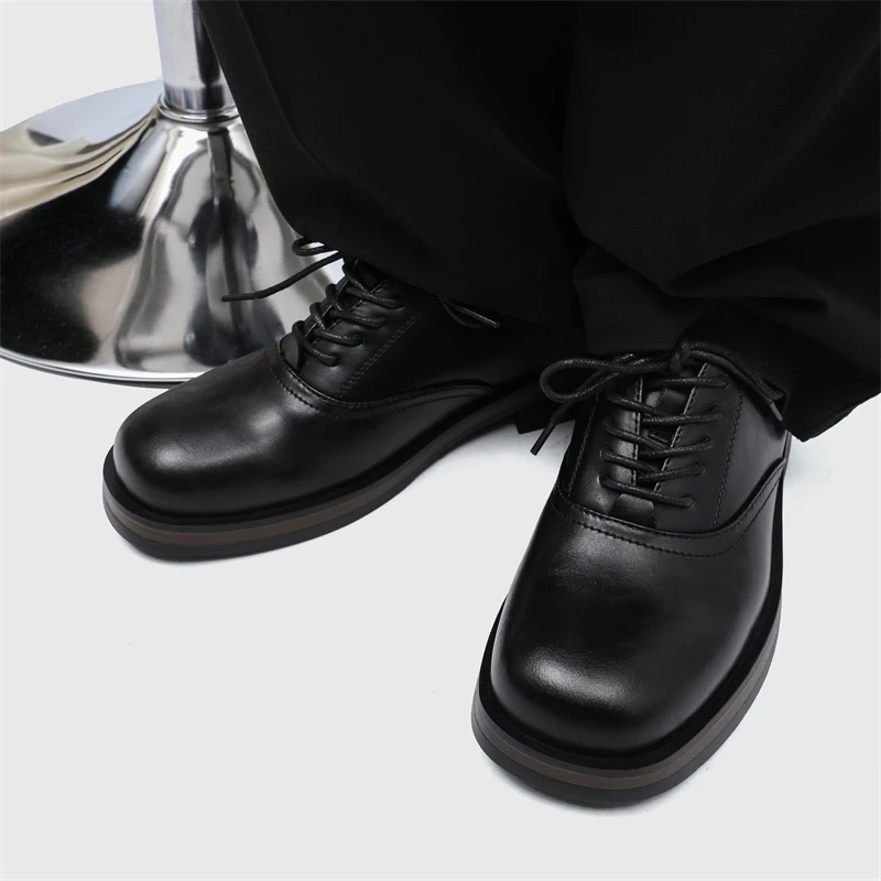 2025新款男士皮鞋年轻款商务正装结婚大码男鞋通勤休闲方头德比鞋