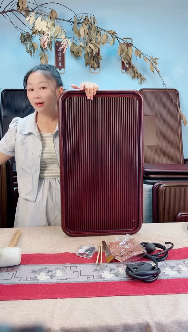 用****5大海红色款式茶盘70*40*4