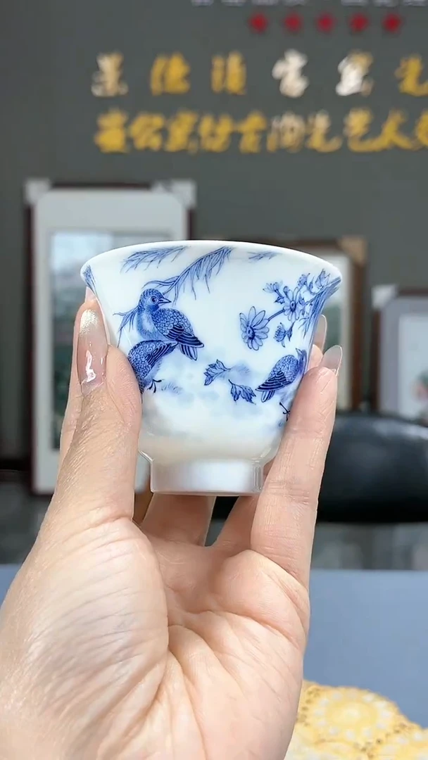 【闪购商品】官窑瓷画院097官窑瓷画院花鸟主人杯