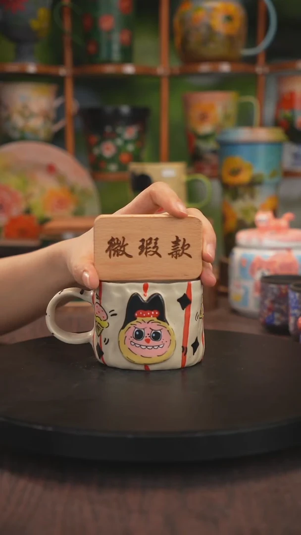 景德镇釉下彩手绘微瑕拉布布
