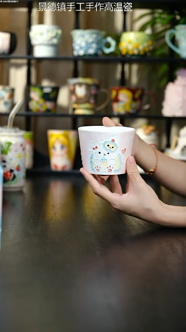 杯子景德镇手绘小兔杯