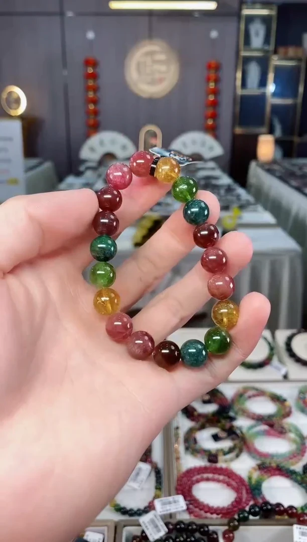 未镶嵌收藏级老矿碧玺单圈手串10mm+碧玺xion多样性发一条