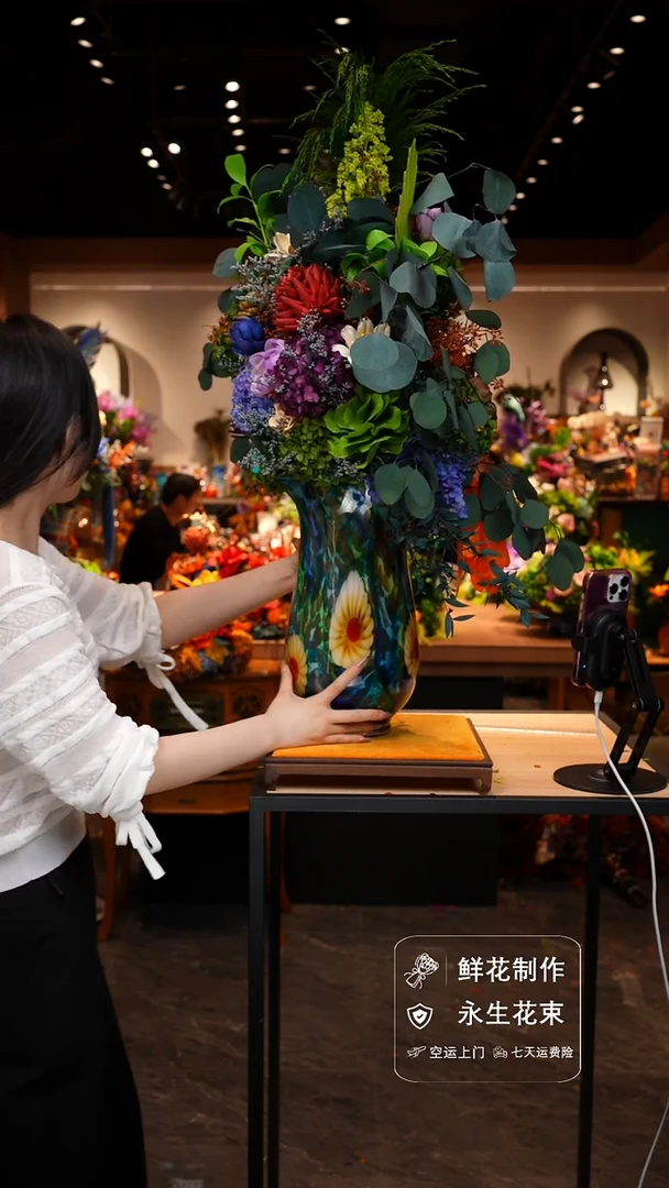 琉璃手工艺品手工花器花束空运包邮送货上门-以图片为准