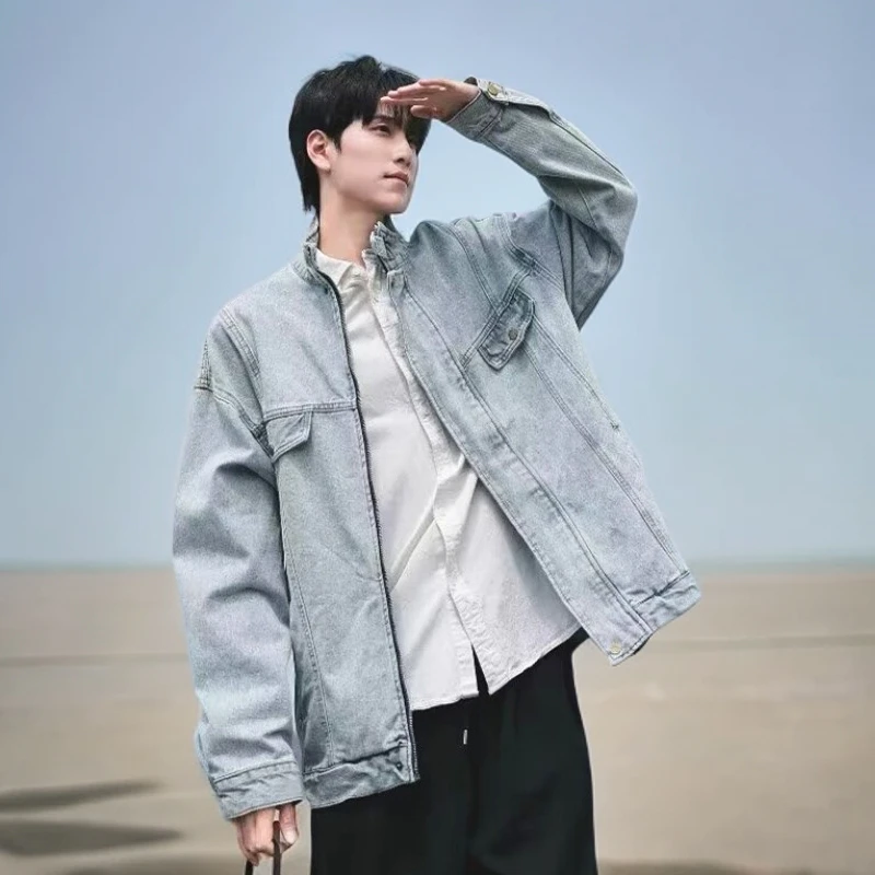 DIIIVERGOM男生秋季穿搭推荐水洗复古潮流牛仔外套新款潮牌正品
