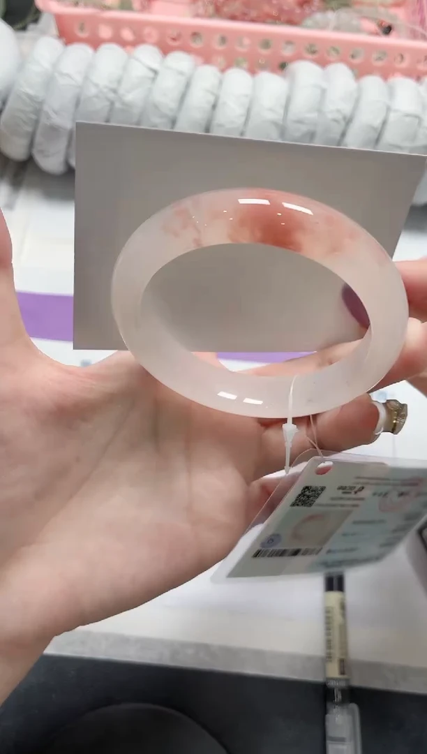 石英质玉手镯未镶嵌299-桃花56.3