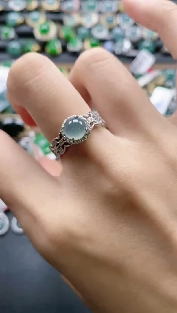 【闪购商品】翡翠戒指银S925镶嵌51151