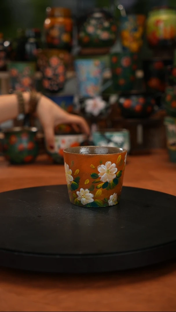 紫砂油画手绘釉 下彩