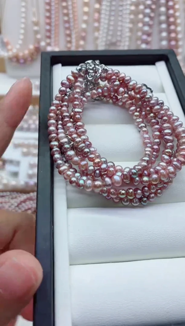 淡水珍珠手链合金多样性发其一，非无暇