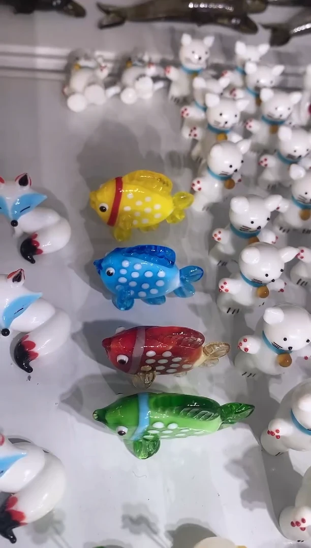 手工艺品琉璃李*嗯4条鱼