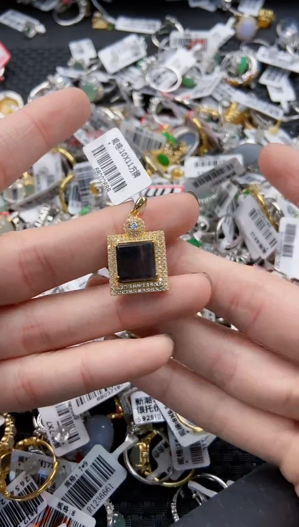 翡翠戒指银S925镶嵌101010-----5