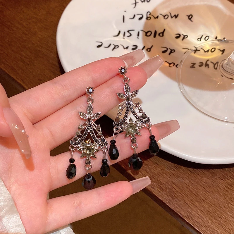 铜合金耳饰 梦菡】复古宫廷耳钉小众高级感耳坠女时尚百搭气质轻奢