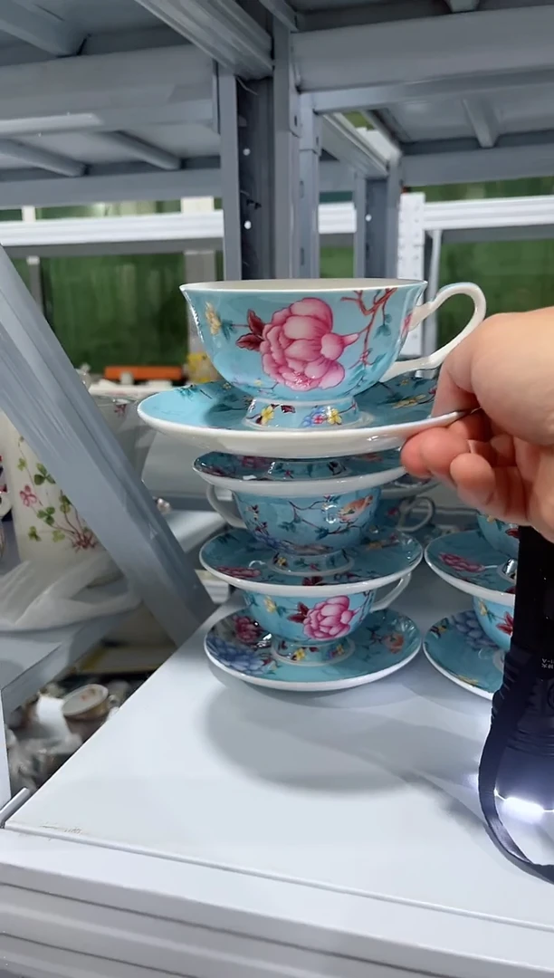 瓷片日用陶瓷（简装）咖啡杯一套