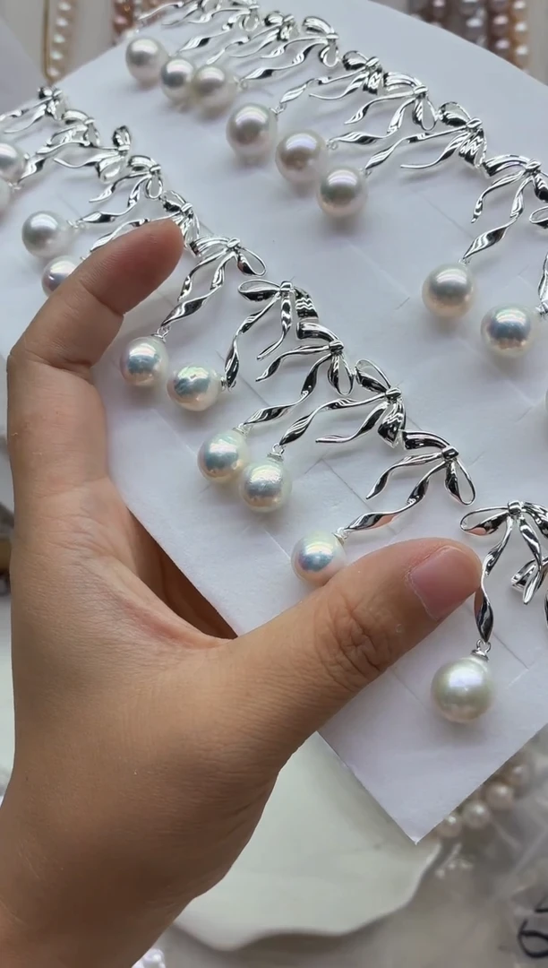 合金淡水珍珠耳饰多样性发其一，非无暇