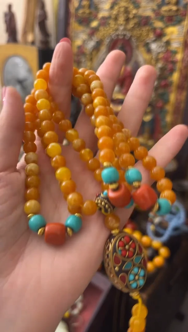 未镶嵌蜜蜡手链----柒柒柒-----藏饰108