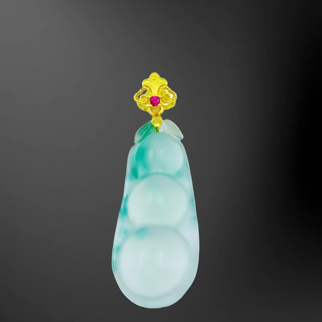 冰飘花国风四季豆吊坠Y2477J（不含链）