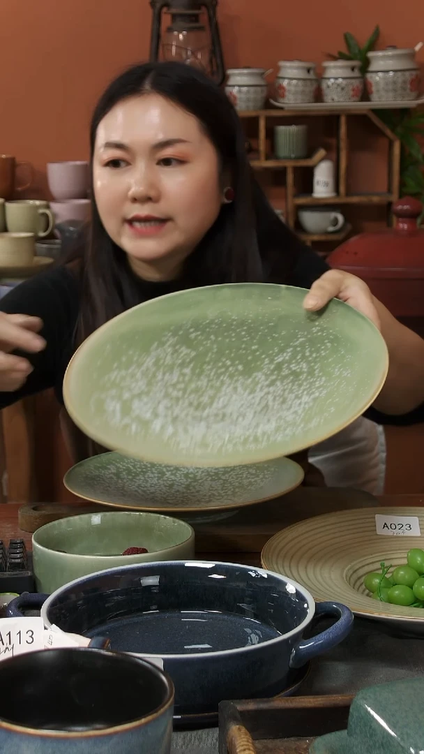 陶瓷A170陶瓷高脚粗陶盘子2个瑕疵