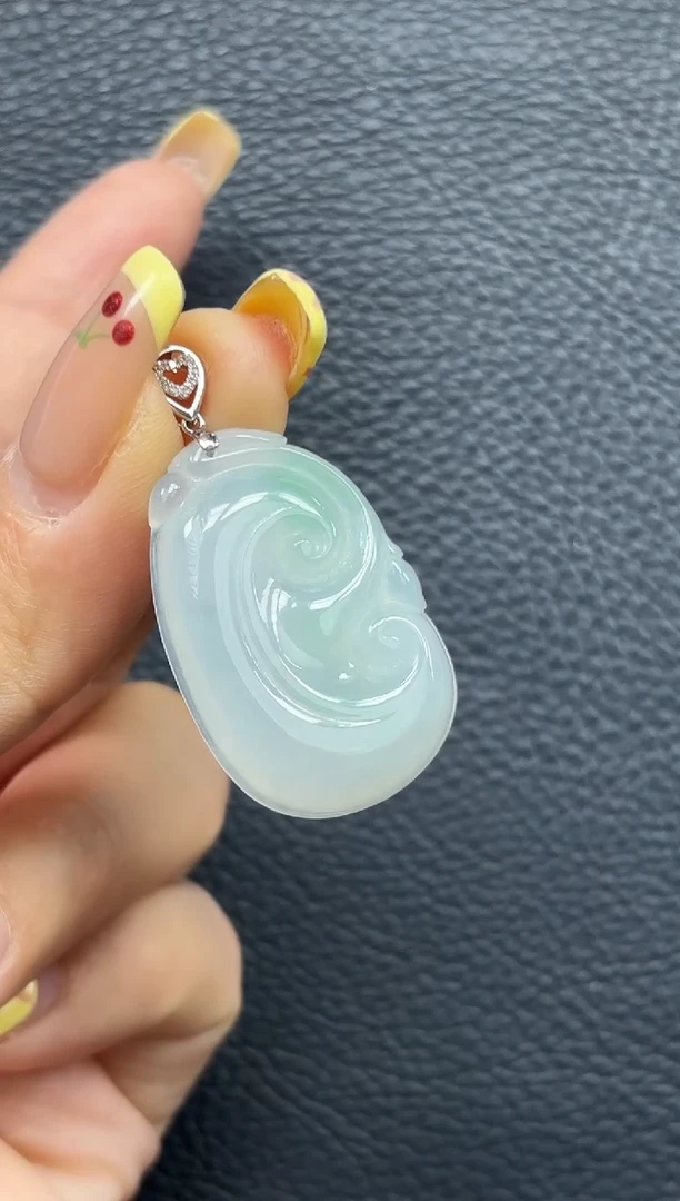 颈饰18K金镶嵌翡翠YM-119-2 如意