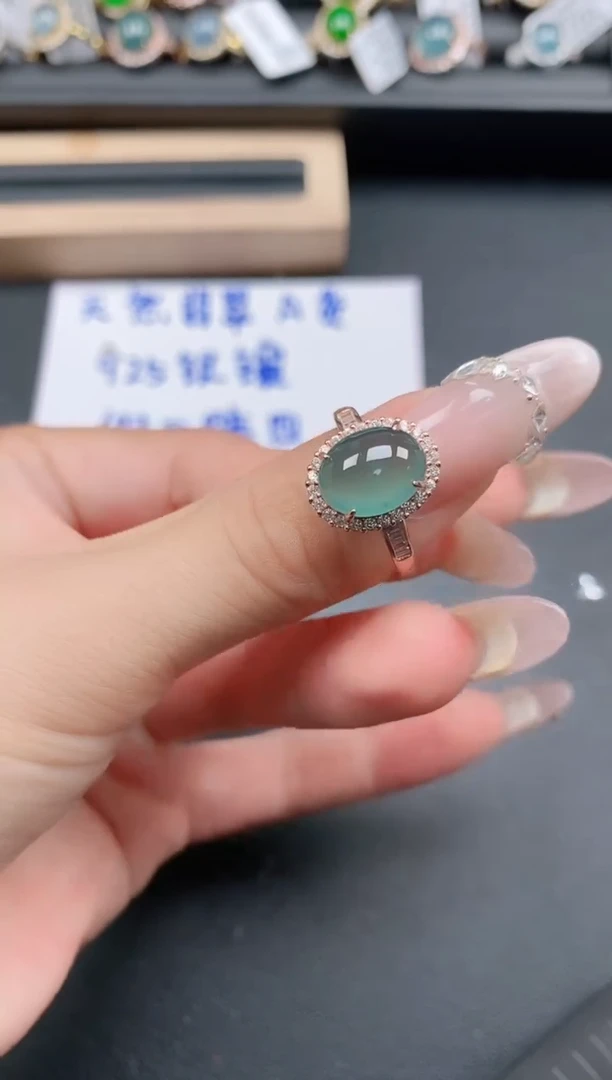 银S925镶嵌戒指翡翠11