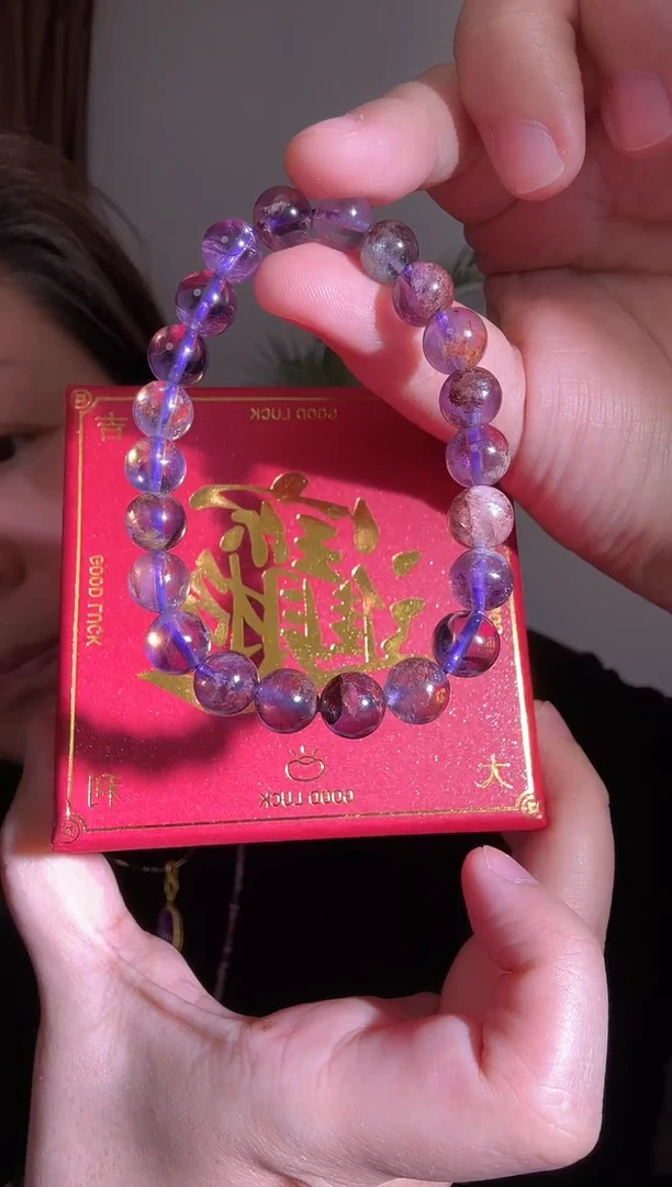 【闪购商品】水晶手串未镶嵌紫钛晶手串8mm珠子