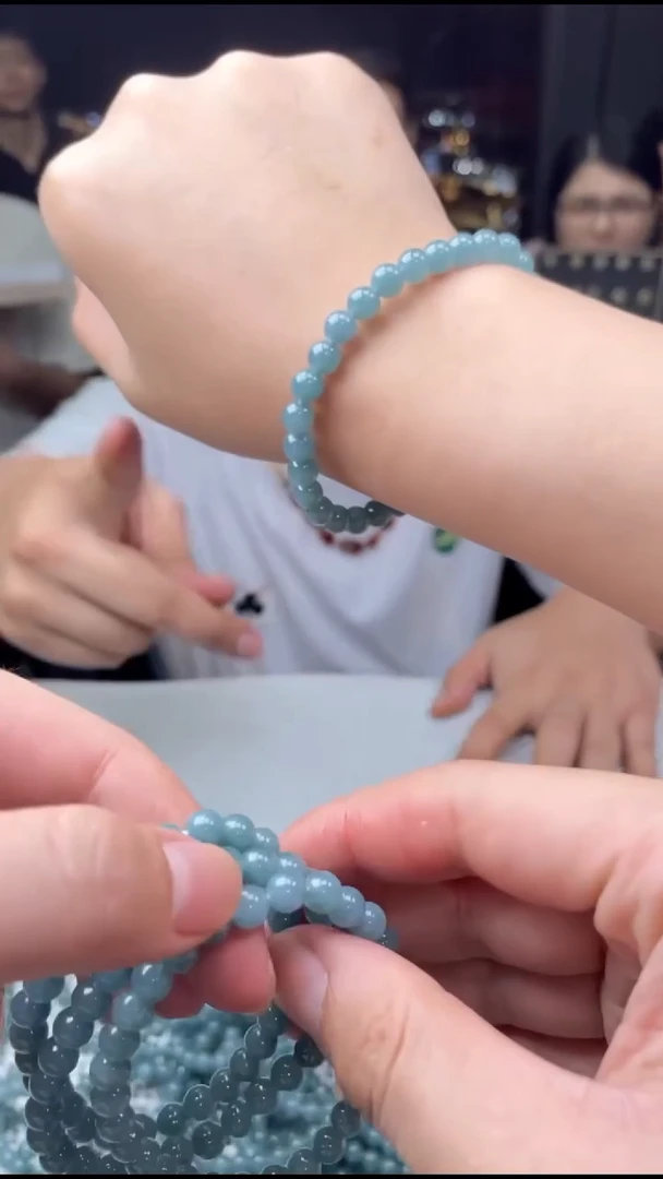 未镶嵌手串翡翠38920T14-3N04-多样性/发一件