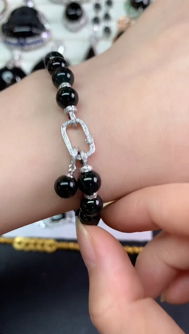 18K金镶嵌手链翡翠D162|7999