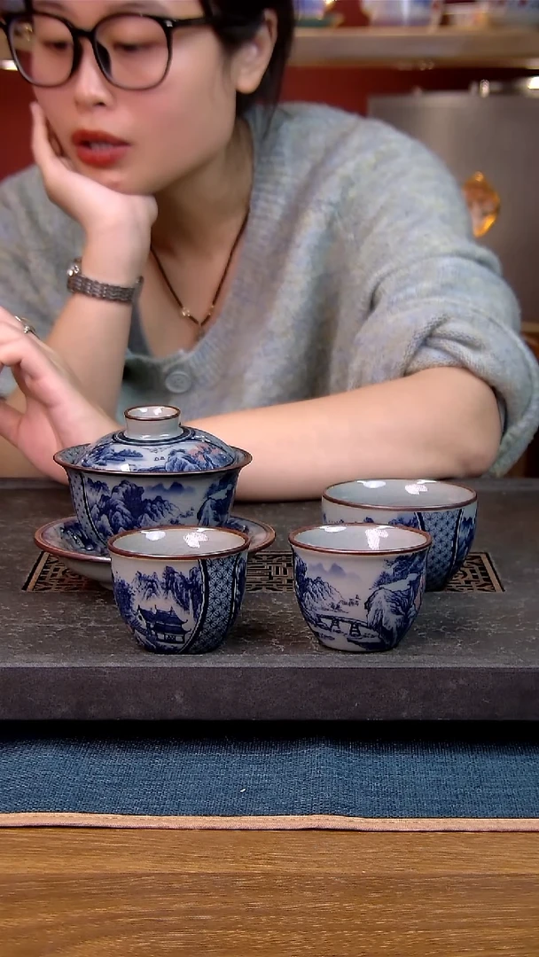 简装家用款4件套 老陶泥开片纹陶瓷茶具