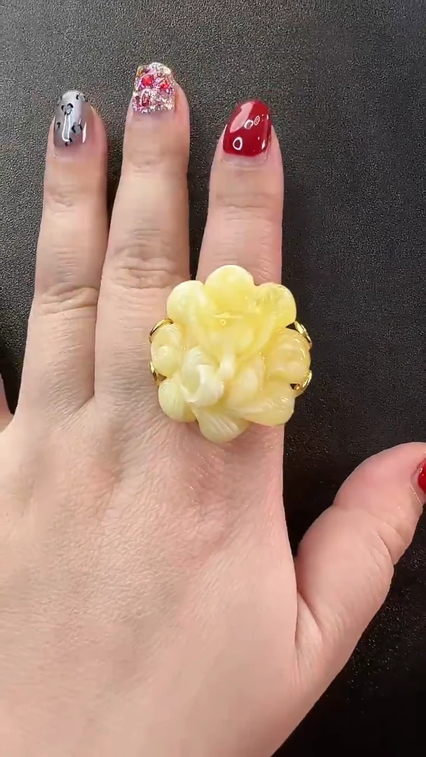 【闪购商品】琥珀戒指未镶嵌戒指