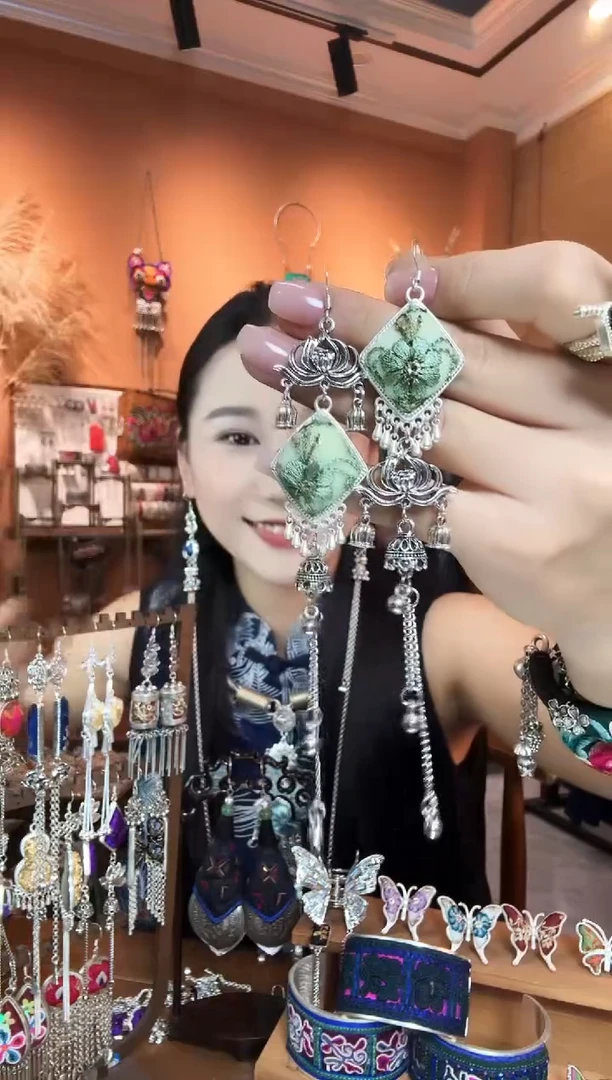 刺绣纯手工民族风耳环