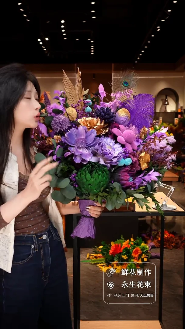 手工艺品琉璃手工花器花束空运包邮送货上门-以图片为准