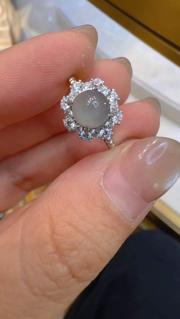 银S925镶嵌戒指翡翠多样性团购发一件