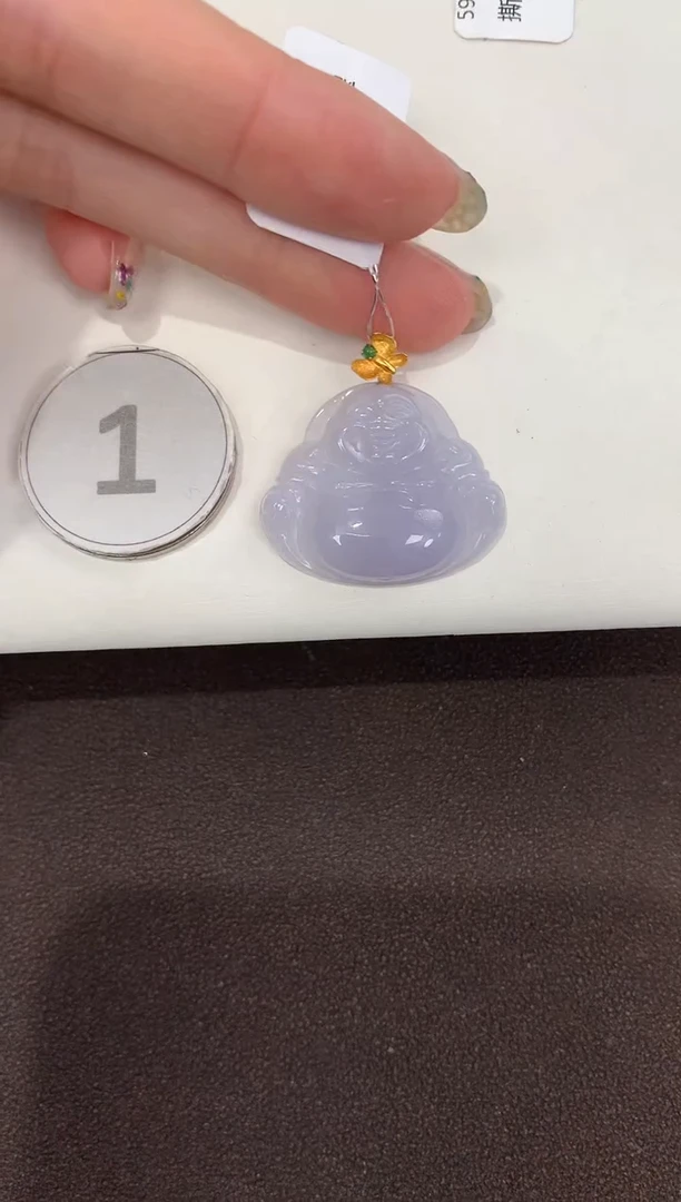颈饰18K金镶嵌翡翠天然缅甸A货翡翠