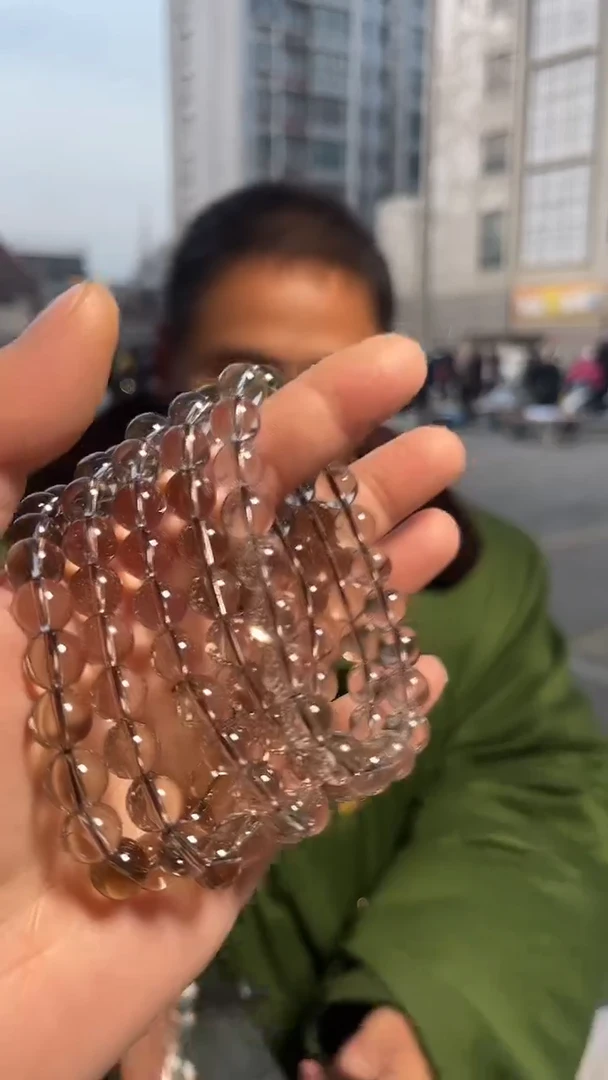 【闪购商品】烟晶手链未镶嵌天然浅茶晶手串多样性发一9mm