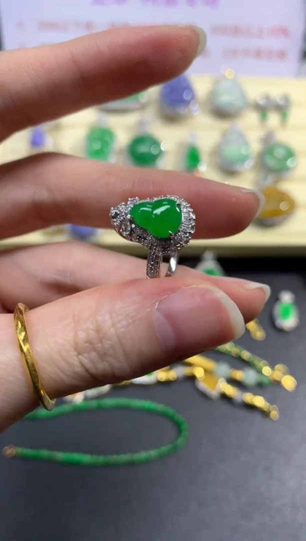 翡翠戒指18K金镶嵌戒指|9800+980  两用款