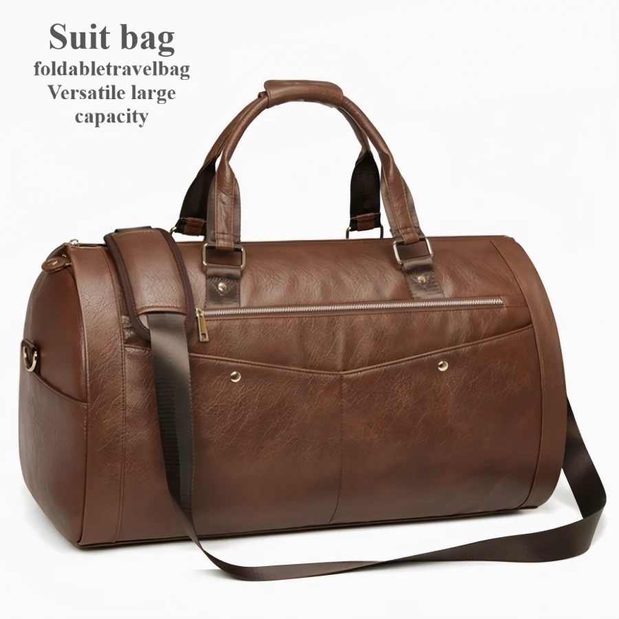 高档男士商务旅行包西装包手提单肩行李包正装西服包欧美复古登机