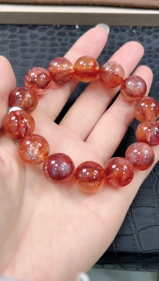 未镶嵌手链水晶24号高货红胶花单圈15+mm