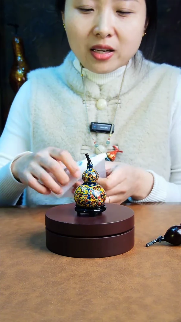 【闪购商品】248直播一物一图大漆酒葫芦送底座送挂绳