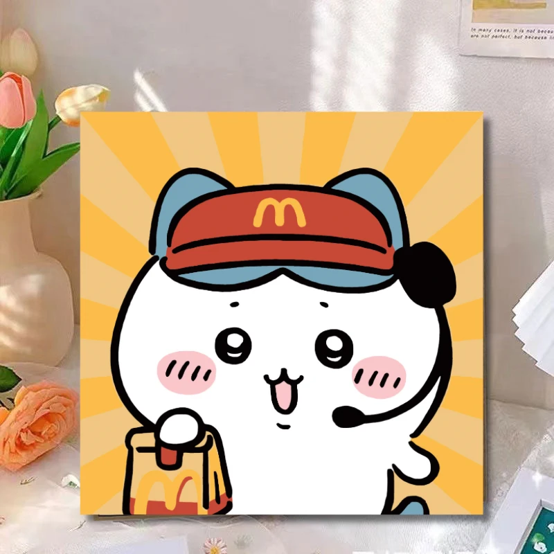 DIY数字油画吉伊卡哇海绵宝宝哆啦A梦卡通动漫可爱手工填色装饰画