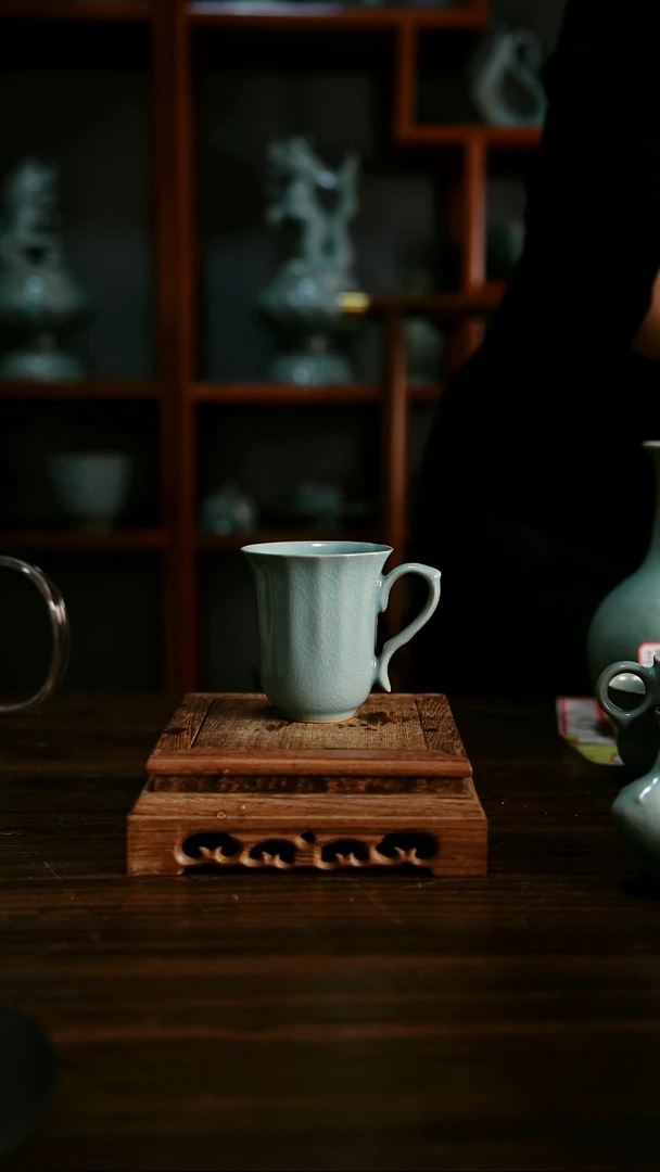 杯子陶青霁汝窑仿古釉