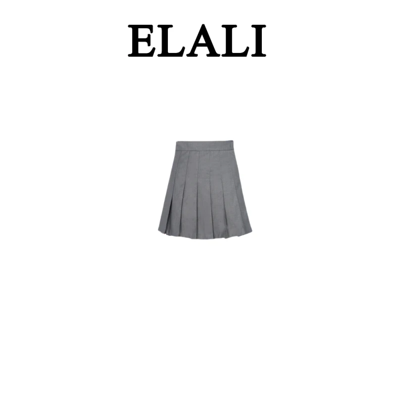 ELALI时尚保百搭百褶裙 2103灰