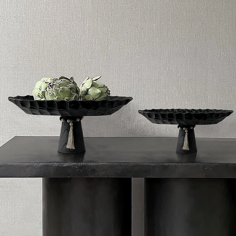 久伴长物部托盘茶盘水果盘餐盘浮雕手工桌面客厅餐厅家用民宿装饰