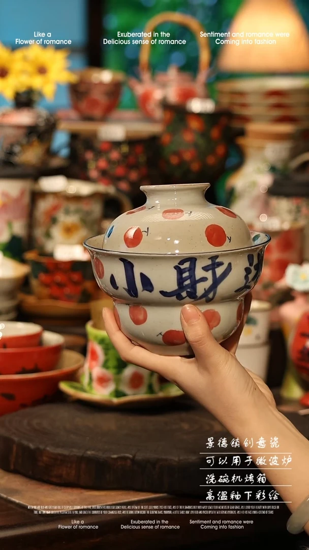 陶瓷景德镇高温釉下彩手工手绘款式