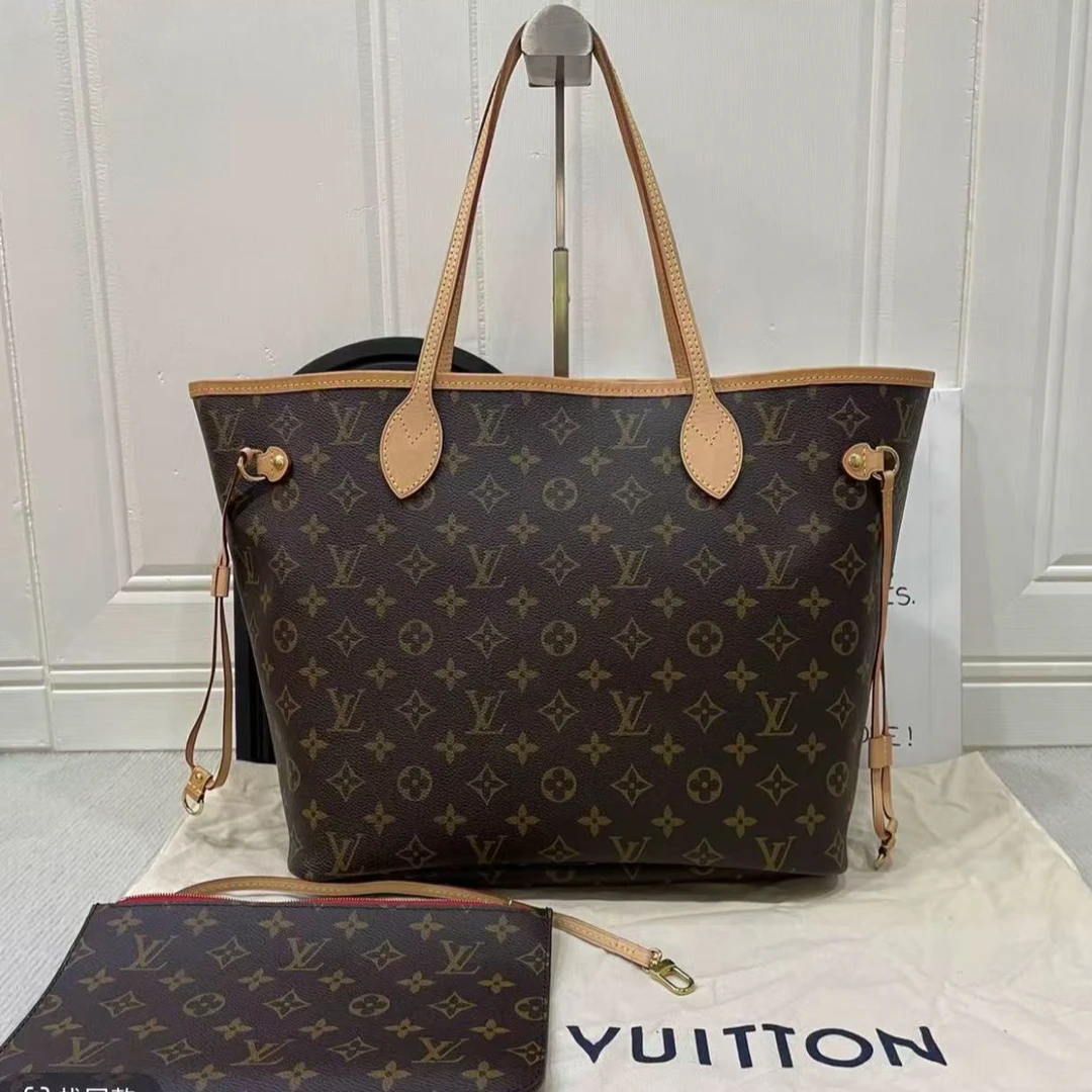 95新 LouisVuitton/路易威登 【安则专属】老花卡其内中号nf托特包