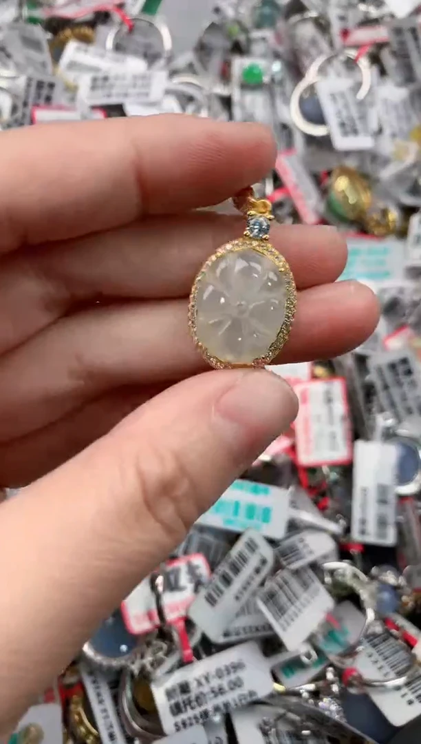 银S925镶嵌戒指翡翠777    9