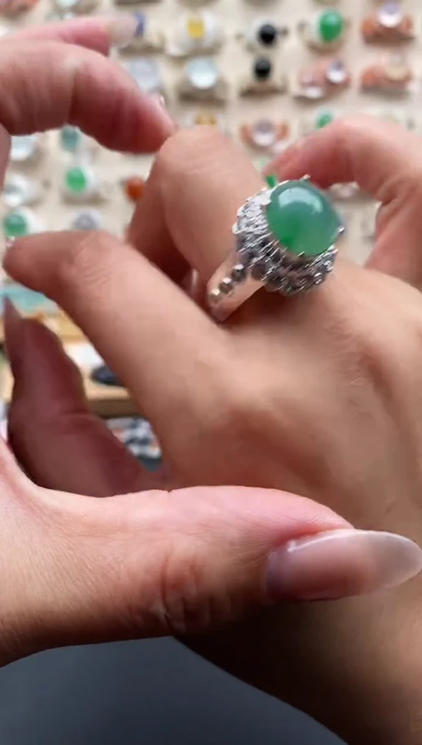 未镶嵌戒指翡翠缅甸天然A货翡翠11   8-10