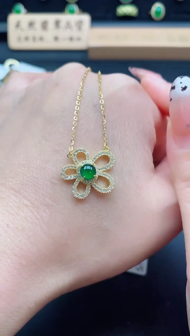 套链银S925镶嵌翡翠1