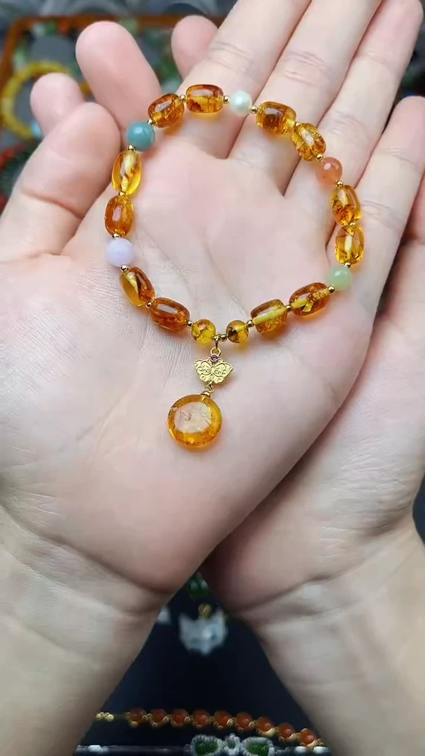手串琥珀未镶嵌手串 06